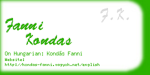fanni kondas business card